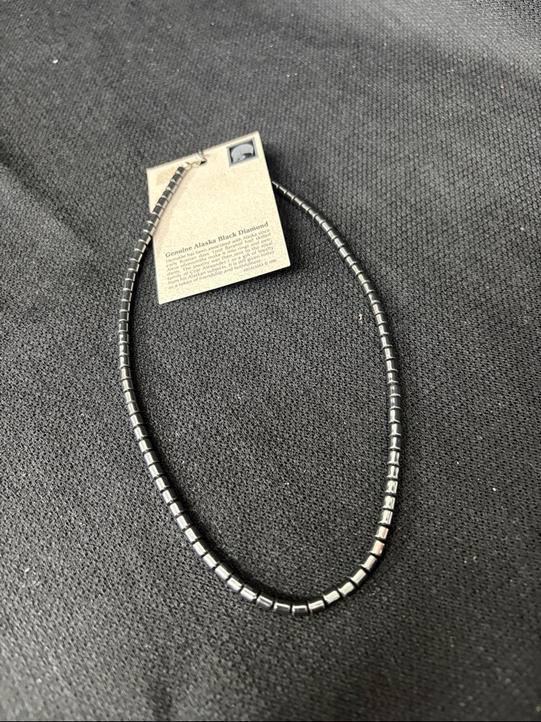 1990’s Black Hematite Bead Necklace -Nwt